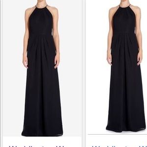 Long black chiffon dress